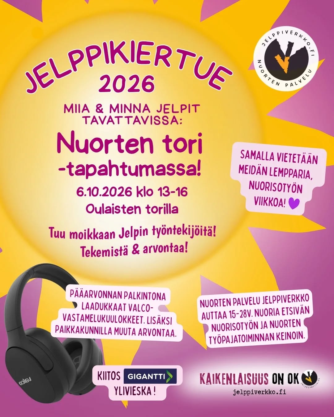Jelppikiertueen toiseksi viimeinen tapahtuma Oulaisissa